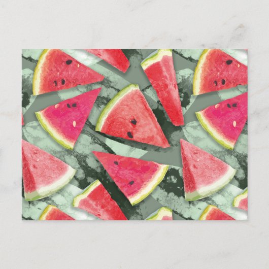 Watermelonpatrooncreatie 4 feestdagenkaart (Voorkant)
