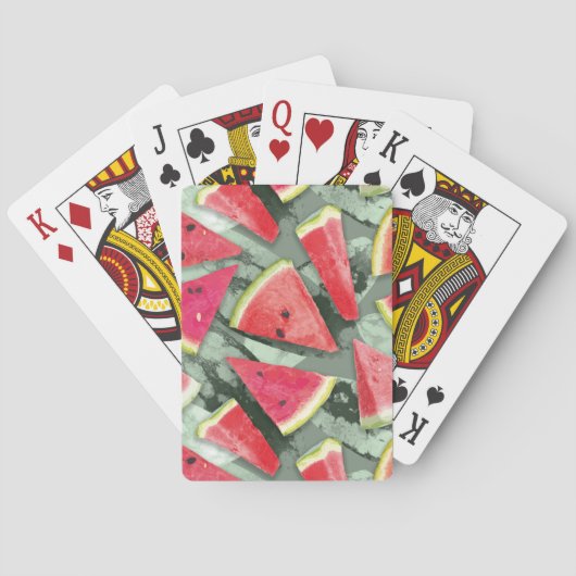 Watermelonpatrooncreatie 4 pokerkaarten (Achterkant)