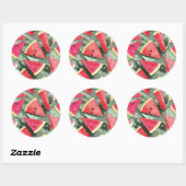 Watermelonpatrooncreatie 4 ronde sticker (Vel)