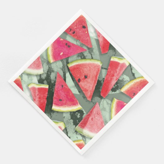 Watermelonpatrooncreatie 4 servet (Hoek)