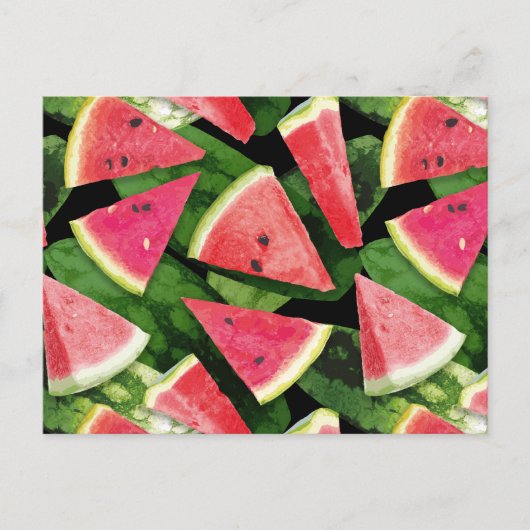 Watermelonpatrooncreatie 5 feestdagenkaart (Voorkant)