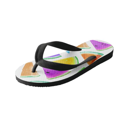 Watermelonpatrooncreatie 6 kinder teenslippers (Schuin)