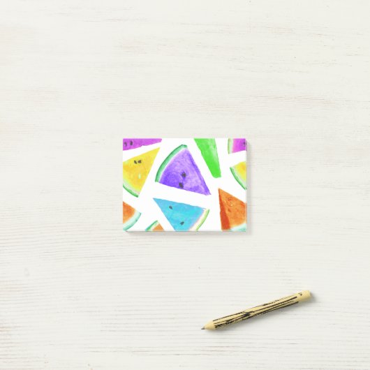 Watermelonpatrooncreatie 6 post-it® notes (Op bureau)