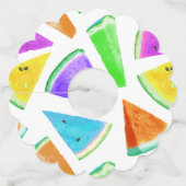 Watermelonpatrooncreatie 6 wijnglaslabel (Voorkant)