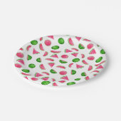Watermelonpatroonzomerkool Birthday Papieren Bordje (Gekanteld)