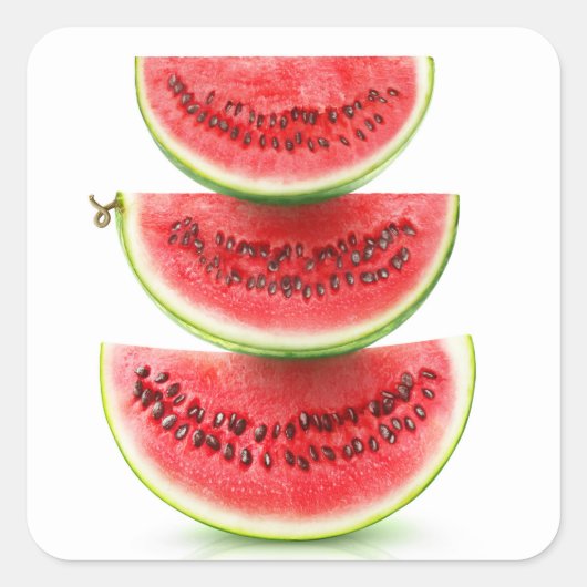 Watermelonpiramide Vierkante Sticker (Voorkant)