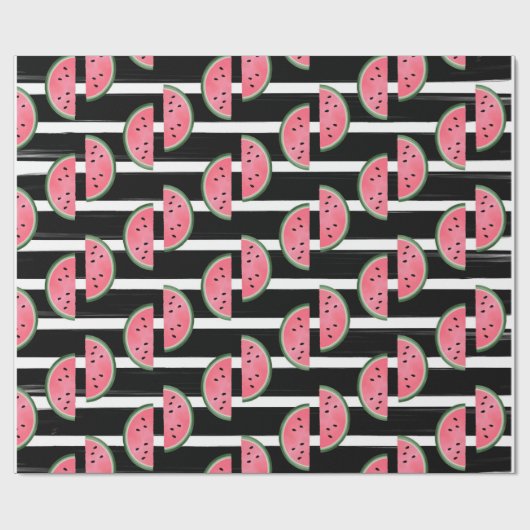 Watermelonroze zwarte vlekpapier cadeaupapier (Vlak)