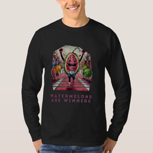 Watermelons Are Winners Watermelon Cartoon Runner  T-shirt (Voorkant)