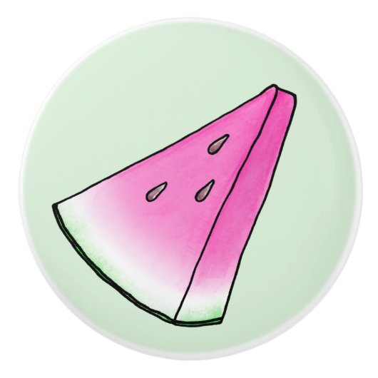 Watermelonsegment Keramische Knop (Voorkant)