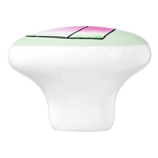 Watermelonsegment Keramische Knop (Zijkant)