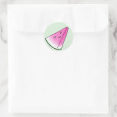Watermelonsegment Ronde Sticker (Tas)
