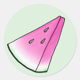 Watermelonsegment Ronde Sticker