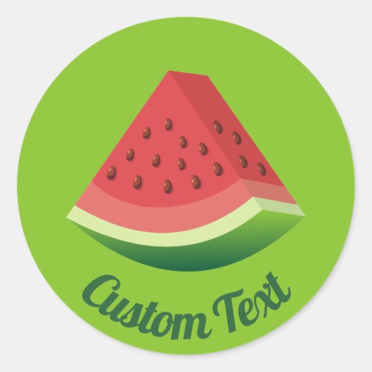 Watermelonsegment Ronde Sticker (Voorkant)