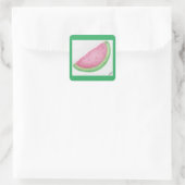 Watermelonsegment Vierkante Sticker (Tas)
