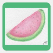 Watermelonsegment Vierkante Sticker (Voorkant)