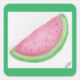Watermelonsegment Vierkante Sticker