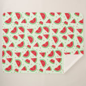 Watermelonspatroon Verfrissend fruit Licht groen Sherpa Deken (Voorkant (horizontaal))