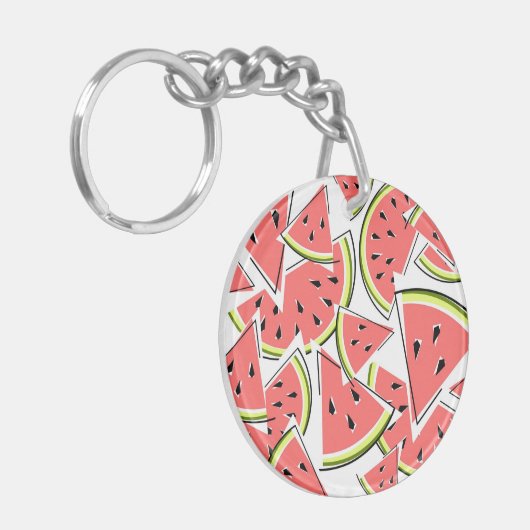 Watermelontekst dubbelzijdig sleutelhanger (Voorkant Links)