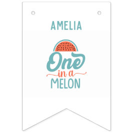 Watermelonthema 1e verjaardag 12 maanden Foto Vlaggetjes