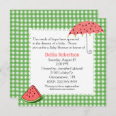 Watermelonthema Baby shower Aangepaste uitnodiging (Voorkant / Achterkant)