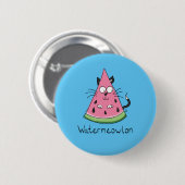 Watermeowlon Watermeloen Kat Funny Button Pin (Voorkant /achterkant)