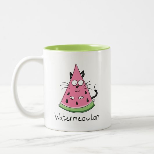 Watermeowlon Watermeloen Kat Funny Coffee Mok (Links)