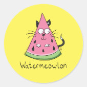 Watermeowlon Watermeloen Kat Funny Stickers (Voorkant)