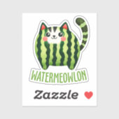 WATERMEOWLON Watermeloen Pun Funny Cat Sticker (Vel)
