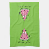 Watermeowlon Watermelon Cat Funny Kitchen Towel Theedoek (Verticaal)
