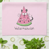 Watermeowlon Watermelon Cat Funny Kitchen Towel Theedoek (Gevouwen)