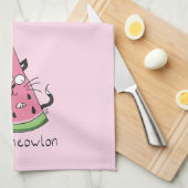 Watermeowlon Watermelon Cat Funny Kitchen Towel Theedoek (Quarter Fold)