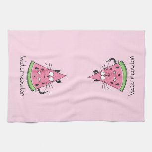 Watermeowlon Watermelon Cat Funny Kitchen Towel Theedoek