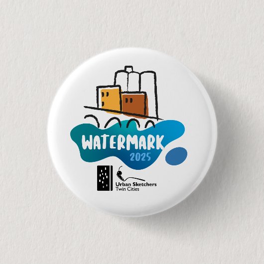 Watermerk 2025 ronde button 3,2 cm (Voorkant)
