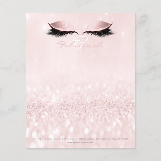 Watermerk Eyes Lashes Makeup Girly Name Monogram Flyer (Achterkant)