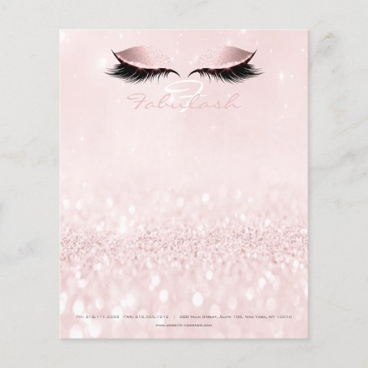 Watermerk Eyes Lashes Makeup Girly Name Monogram Flyer (Voorkant)