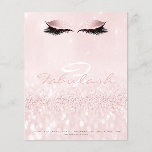 Watermerk Eyes Lashes Makeup White Name Monogram Flyer (Achterkant)
