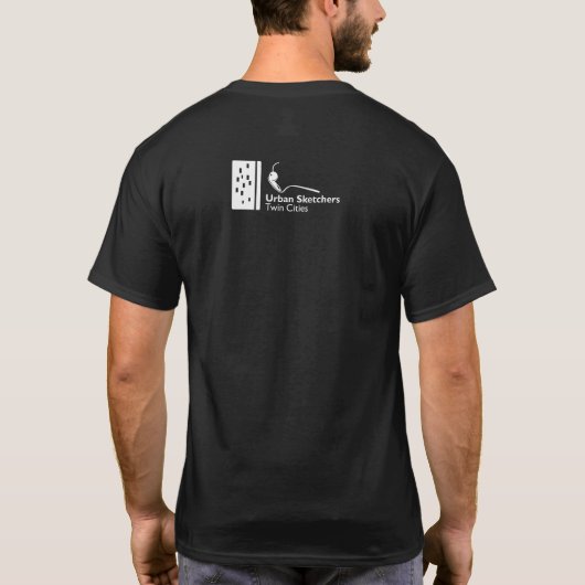 Watermerk Mannen Black Basic T-shirt (Achterkant)