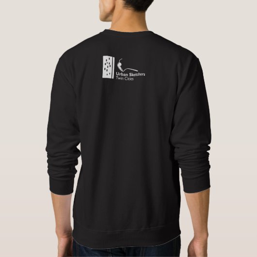 Watermerk Mannen Black Basic Trui (Achterkant)