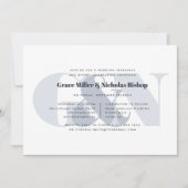 Watermerk | Moderne repetitie op monogram - diner Kaart (Voorkant)