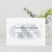 Watermerk | Moderne repetitie op monogram - diner Kaart (Staand voorkant)