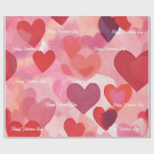 Watermerk Pink Love Happy Valentine's Day Cadeaupapier (Vlak)