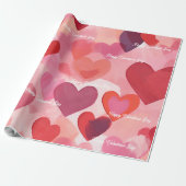 Watermerk Pink Love Happy Valentine's Day Cadeaupapier (Uitgerold)