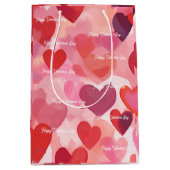 Watermerk Pink Love Happy Valentine's Day Medium Cadeauzakje (Voorkant)