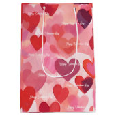 Watermerk Pink Love Happy Valentine's Day Medium Cadeauzakje (Achterkant)