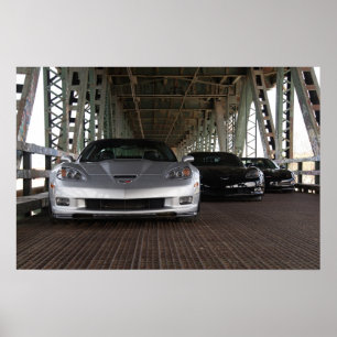 Watermerk-vrij poster - ZR1 en 2 Z06 Corvettes