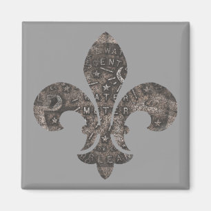 Watermeter deksel Fleur de Lis, Magneet