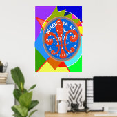 Watermeter met Abstracte Yat-kleuren Poster (Thuiskantoor)