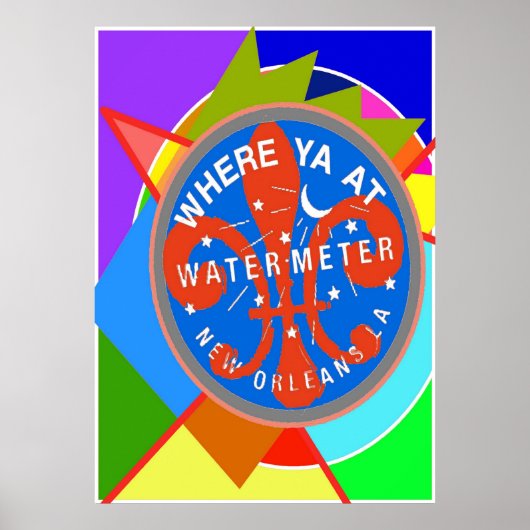 Watermeter met Abstracte Yat-kleuren Poster (Voorkant)