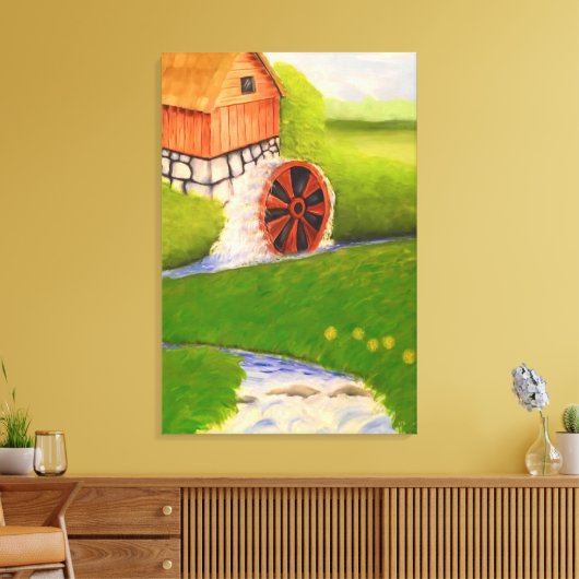 Watermill Canvas Afdruk (Insitu (Woonkamer))