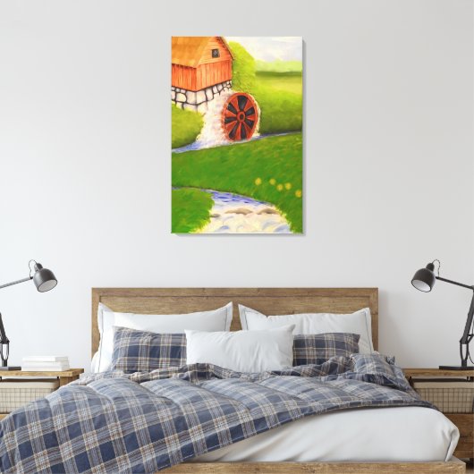 Watermill Canvas Afdruk (Insitu (Slaapkamer))